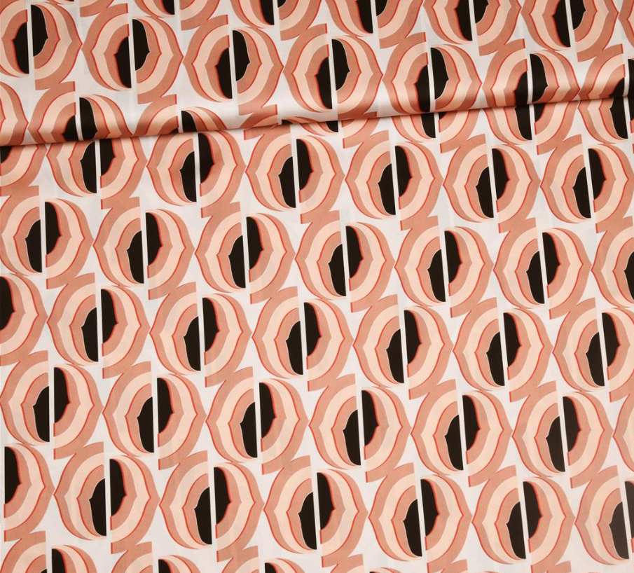 Polyester satijn met abstracte print - Burda